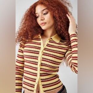 BDG Denver Stripe Polo Cardigan – Size XS